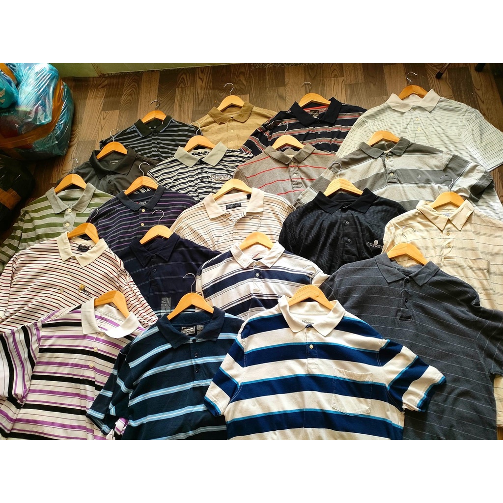 [COMBO SIÊU RẺ 100K/3C] combo ngẫu nhiên áo polo Mỹ 2hand, áo thun có cổ unisex