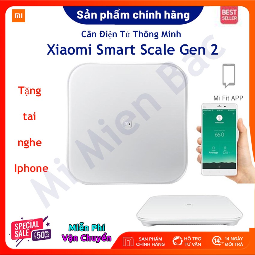 [TẶNG TAI NGHE IP] Cân Điện Tử Thông Minh Xiaomi Smart Scale Gen 2 – Chính Hãng – BH 6 tháng – Mi Miền Bắc