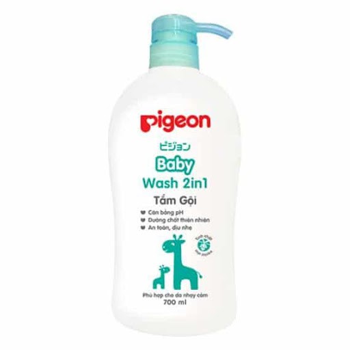 Tắm Gội Pigeon, Sữa tắm gội Toàn Thân Cho Bé 2 in 1 700ml (Mẫu Mới)