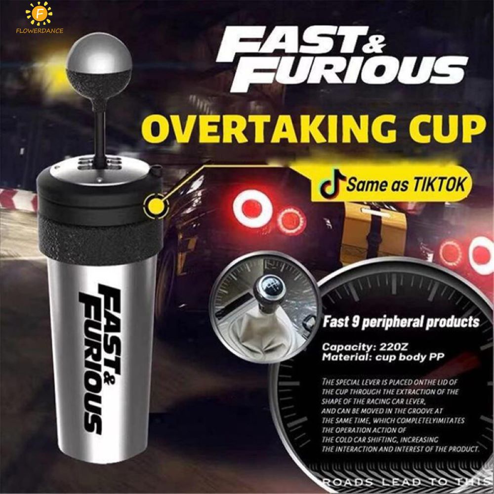 Sáng Tạo cốc nước tốc độ Fast and Furious 9 Phím Shift Vượt Qua Cup Mới thiết kế Rơm Cup Bền Chống bỏng Xách Tay uống chai độc đáo bỉthday quà tặng cho người đàn ông FLOWERDANCE