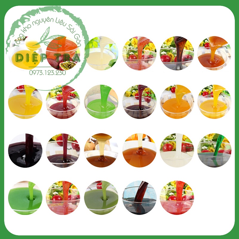 Siro TE 3kg vị: Dưa Lưới, Bạc Hà, Xoài, Dâu, Đào, Vải, Việt Quất, Dưa Hấu, Mật Ong, Chanh Leo, Chanh Xanh, Chanh Quất