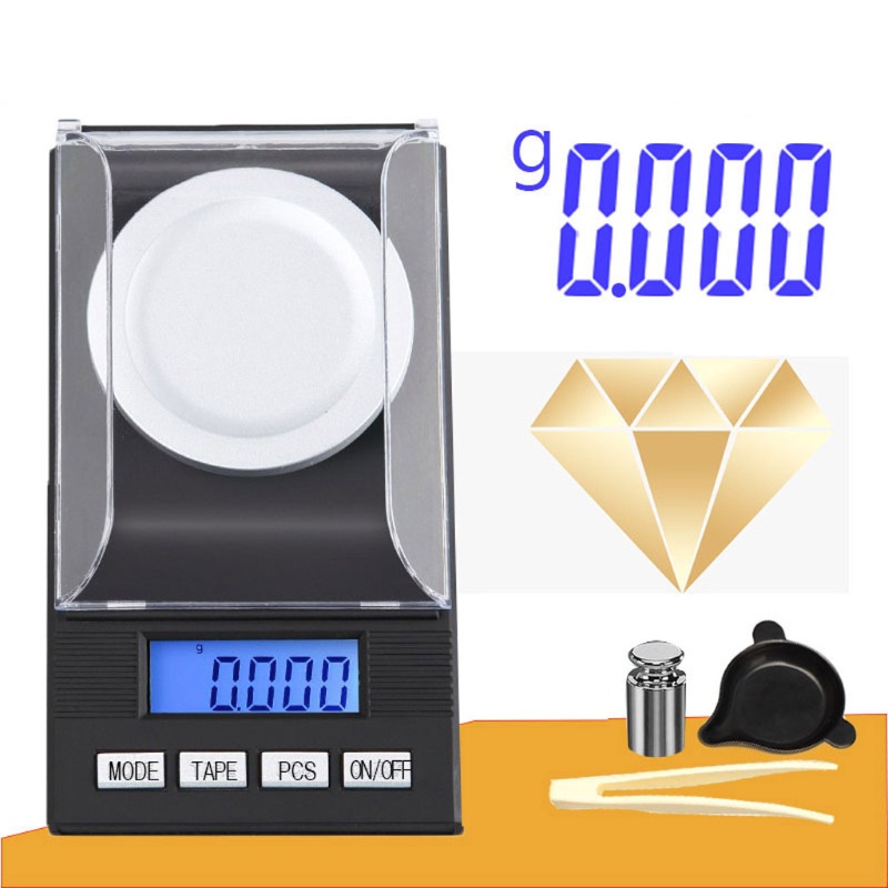 Cân Điện Tử Màn Hình LCD 50g / 0.001g Chuyên Dụng Cân Trang Sức