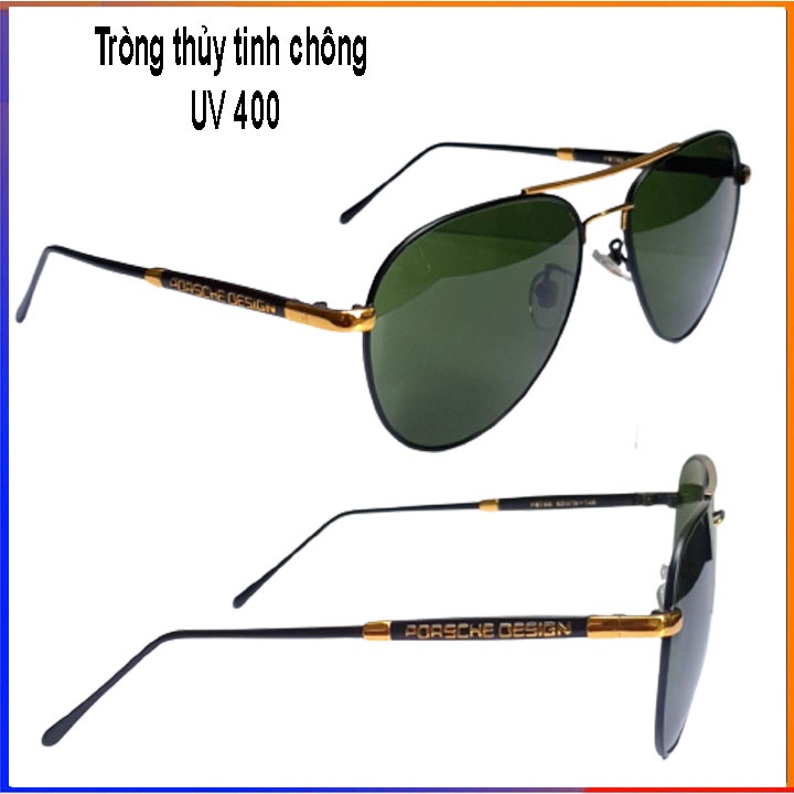 mắt kính nam thời trang P 8755  tròng kiếng thủy tinh chống UV400