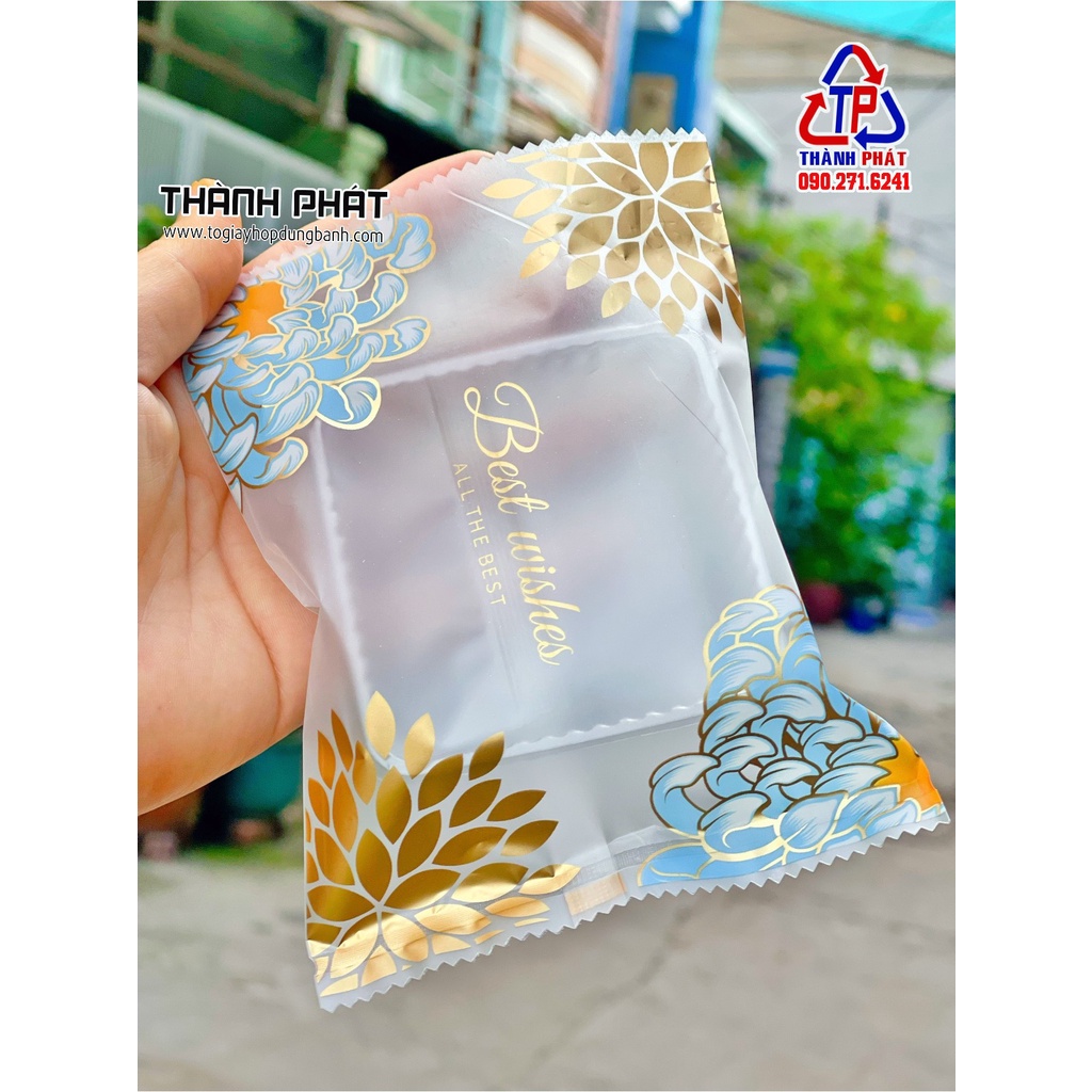 100 Khay 7cm kèm túi ép miệng đựng bánh trung thu 50g - 75g - Mẫu mới 2023