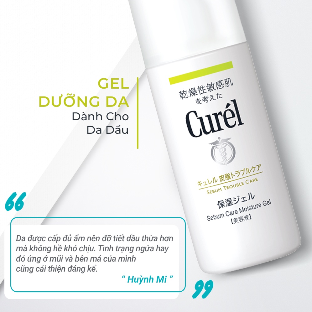 Curél gel dưỡng da dành cho da dầu 120ml Tặng Curél sữa rửa mặt dạng bọt dành cho da dầu 90ml