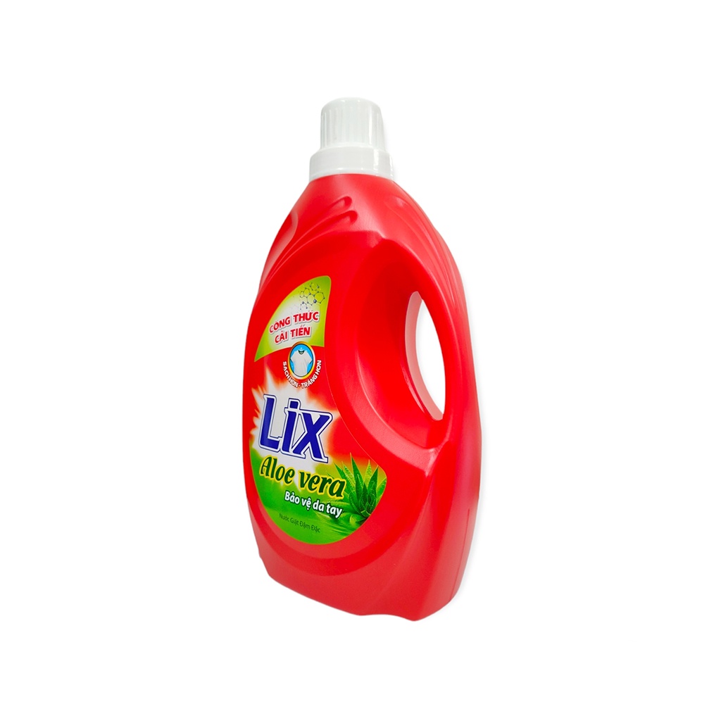 Nước Giặt LIX Đậm Đặc Aloe Vera Can 3,6Kg Chiết Xuất Nha Đam Dùng Cho Máy Giặt Và Giặt Tay