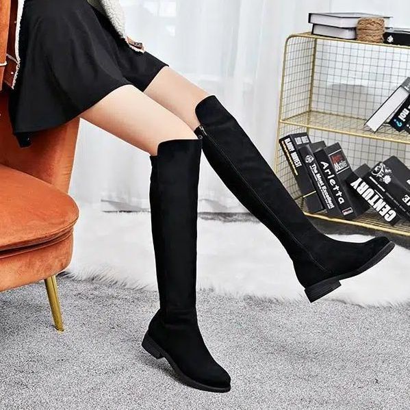 Giày Boot Cao Qua Gối Phong Cách Anh Quốc Thời Trang Mùa Đông Mới Cho Nữ