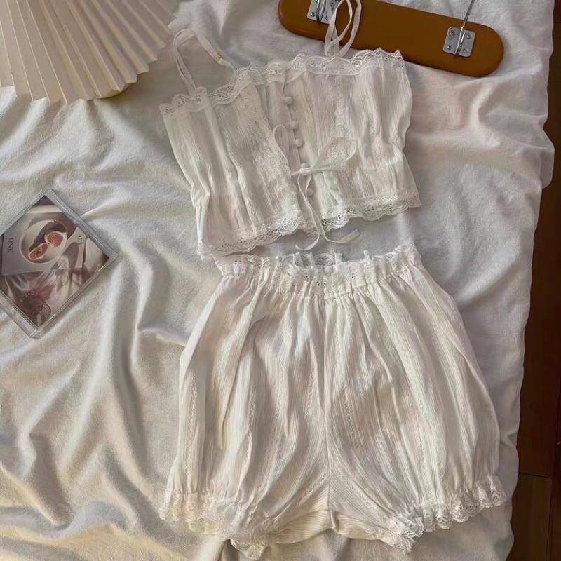 Bộ Đồ Ngủ Nữ Hai Dây, Đồ Ngủ Sexy Hai Dây Chất Vải Đũi Thoáng Mát TAMA - BN08 | BigBuy360 - bigbuy360.vn
