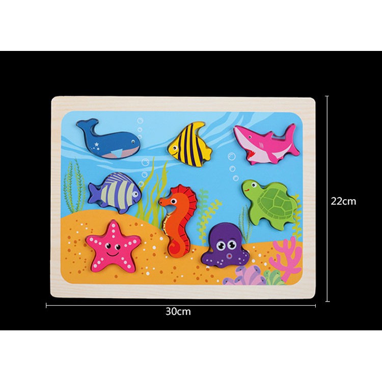 Bảng Đồ Chơi Gỗ Lắp hình 3D ngộ nghĩnh - Đồ chơi giáo dục Phát Triển Trí Tuệ Cho Bé Mầm Non