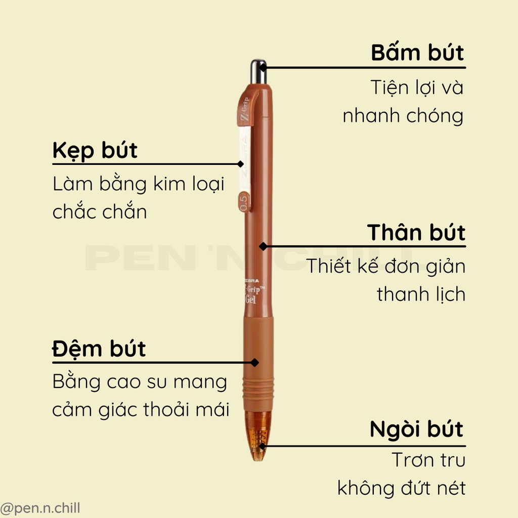 Bút Gel Zebra Z-Grip - Cỡ ngòi 0.5mm