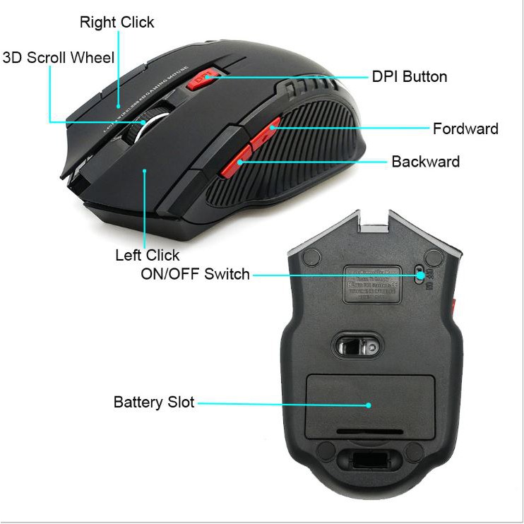 Chuột Không Dây Cao Cấp Wireless 2.4GHz - mouse