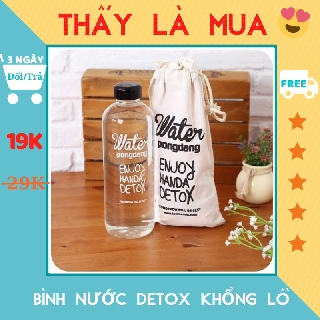 Bình nước Detox cực thời thượng dụng tích khủng 1000ml có túi đựng