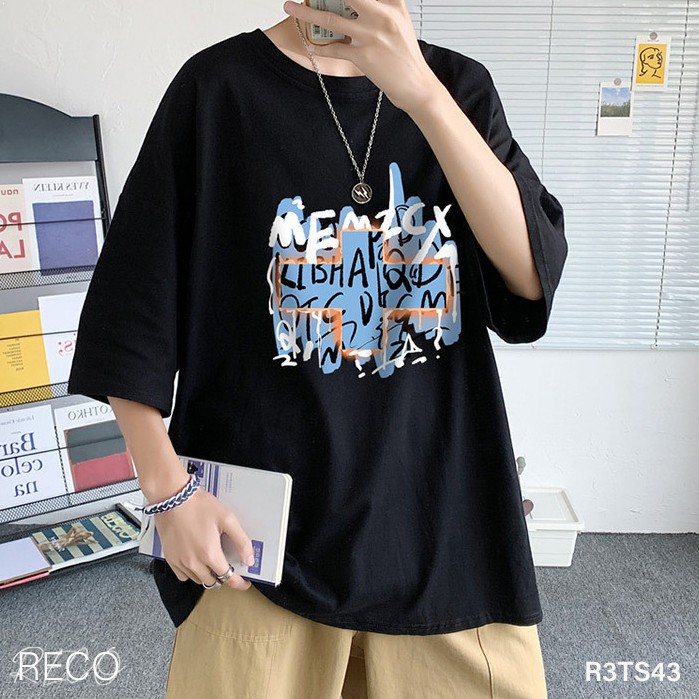 Áo thun, phông nam nữ Hàn Quốc cao cấp dáng rộng tay lỡ T-Shirt Loose R3TS43 Unisex