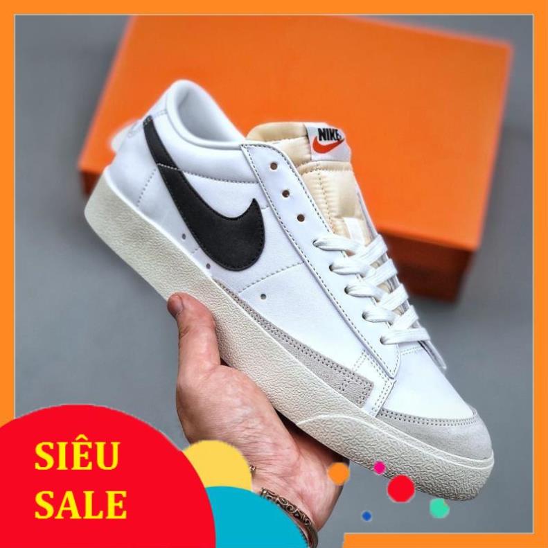 Giày thể thao sneaker Blazer Mid 77 Vintage trắng vạch đen cổ thấp