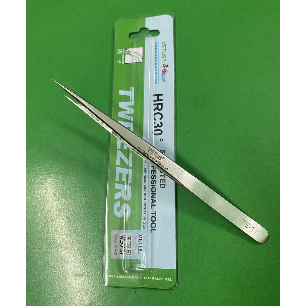 NHÍP THỢ CAO CẤP CHUYÊN NHẶT LÔNG YẾN , TEM HÀNG VETUS TS11 - NHÍP THẲNG