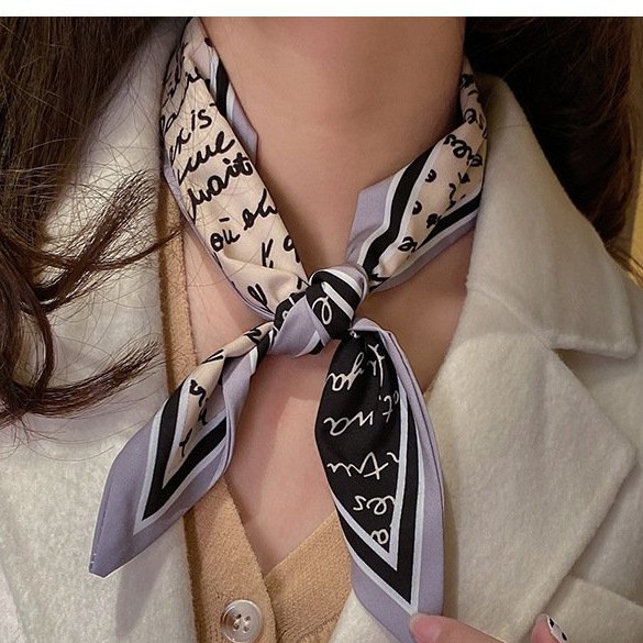 Dây lụa buộc tóc họa tiết retro siêu xinh cột tóc đa năng