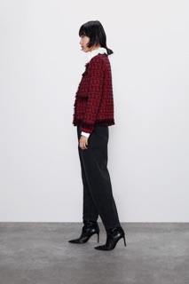 VEST LEN TWEED ĐỎ NOEL #ZARA AUTHENTIC TUỒN STORE