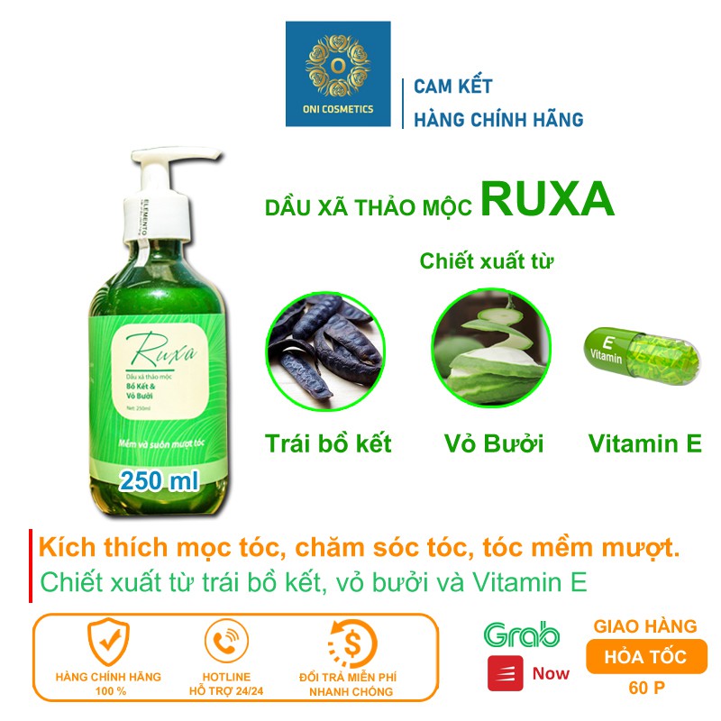 Combo Dầu Gội Xả: Dầu Gội Bồ Kết Và Vỏ Bưởi, Dầu Xả Thảo Mộc Thiên Nhiên Ruto Ruxa, Mềm Mượt, Chắc Khỏe - 500m