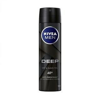 Xịt ngăn mùi toàn thân nam Nivea men Deep Dry & Clean Feel Black Carbon 150ml - Than đen hoạt tính