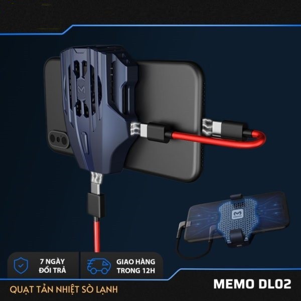 Tản nhiệt điện thoại MEMO DL02 Mát lạnh khi chơi game kèm sạc TYPE C hoặc Lightning cho điện thoại
