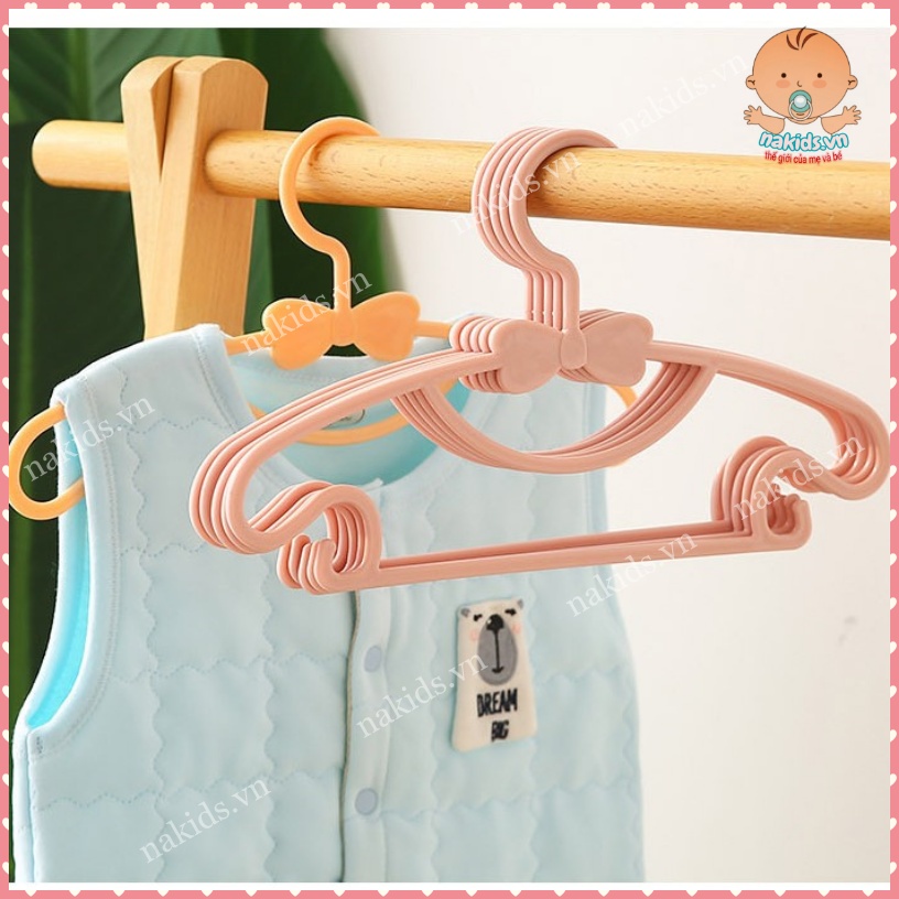 [Set 5 Chiếc] Móc Treo Quần Áo Trẻ Em - Móc Phơi Đồ Cho Bé Hình Nơ