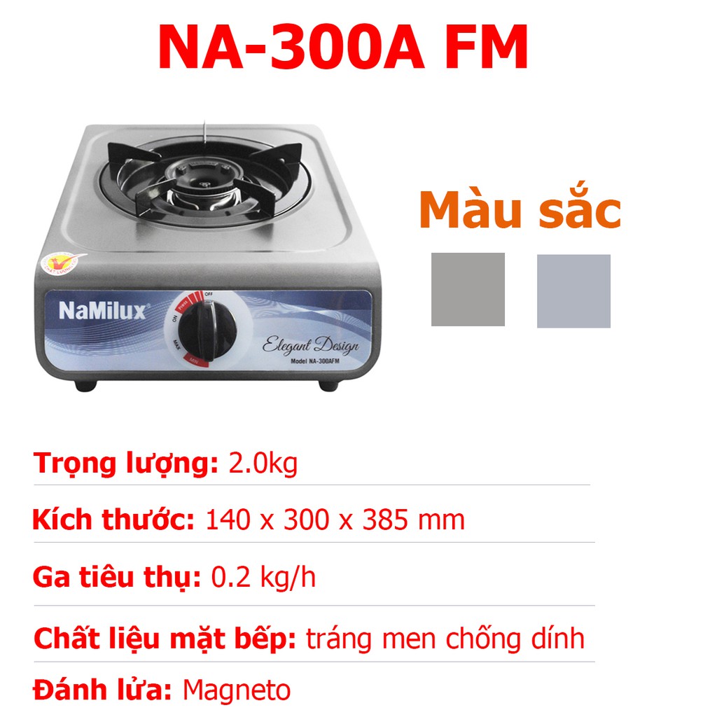 Bếp ga đơn Namilux NA-300A SM / NA-300A FM tiết kiệm ga (Màu ngẫu nhiên)