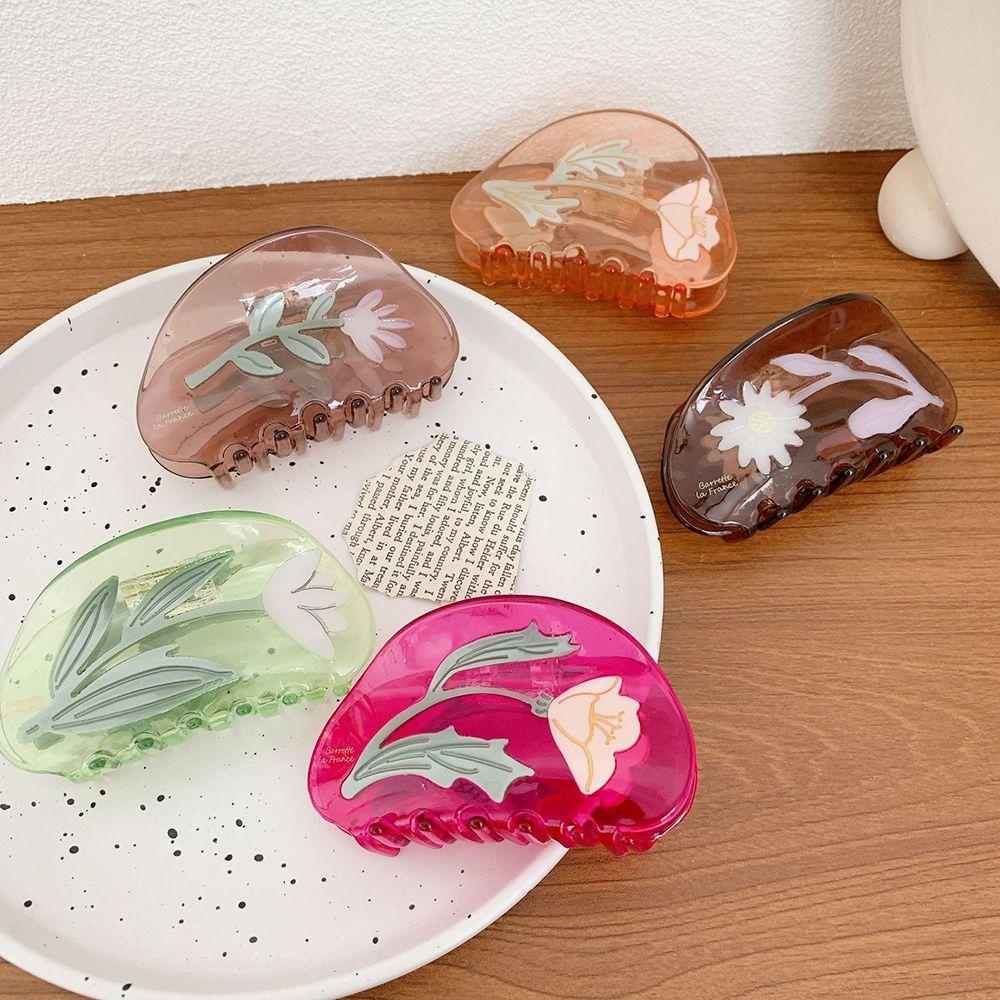 Kẹp Tóc Hình Hoa Tulip / Cá Mập Phong Cách Hàn Quốc Thời Trang Cho Nữ
