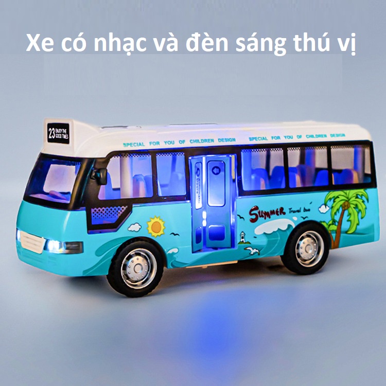 Đồ Chơi Ô Tô Xe Buýt TOTOKID School Bus Cho Trẻ Em Mở Được Cửa, Có Đèn, Âm Thanh Giá Rẻ