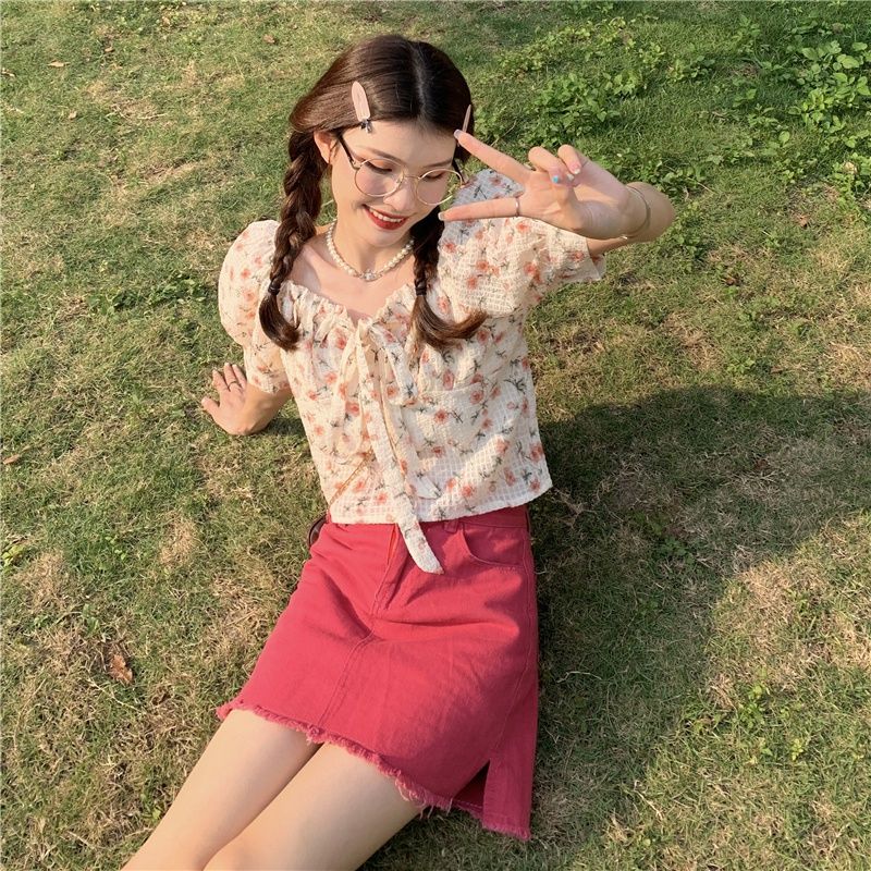 Áo Sơ Mi Tay Phồng Họa Tiết Hoa Thời Trang Nữ Tính