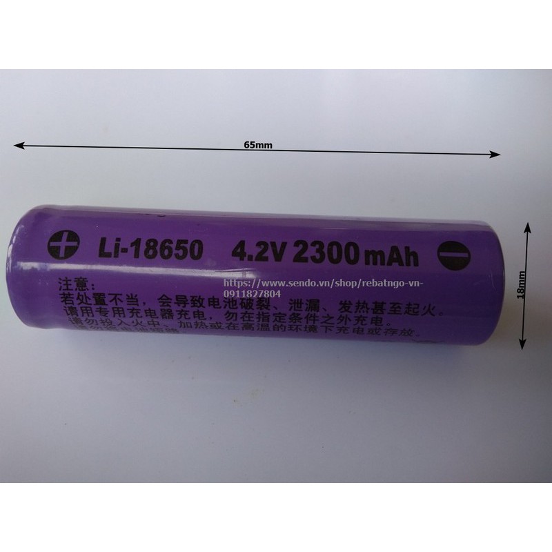 Pin Sạc Li-18650 4.2V 2300mAh Cho Đèn, Đài...