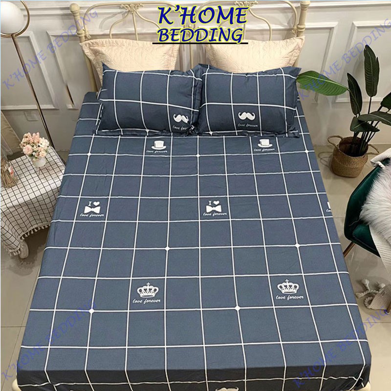 Bộ chăn hè  chần bông ga gối cotton poly K'home nhiều màu đủ size giường nệm