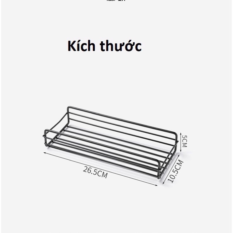 Kệ Đa Năng, Kệ Để Đồ Nhà Tắm, Để Gia Vị Hình Chữ Nhật Tặng Miếng Dán Không Cần Khoan