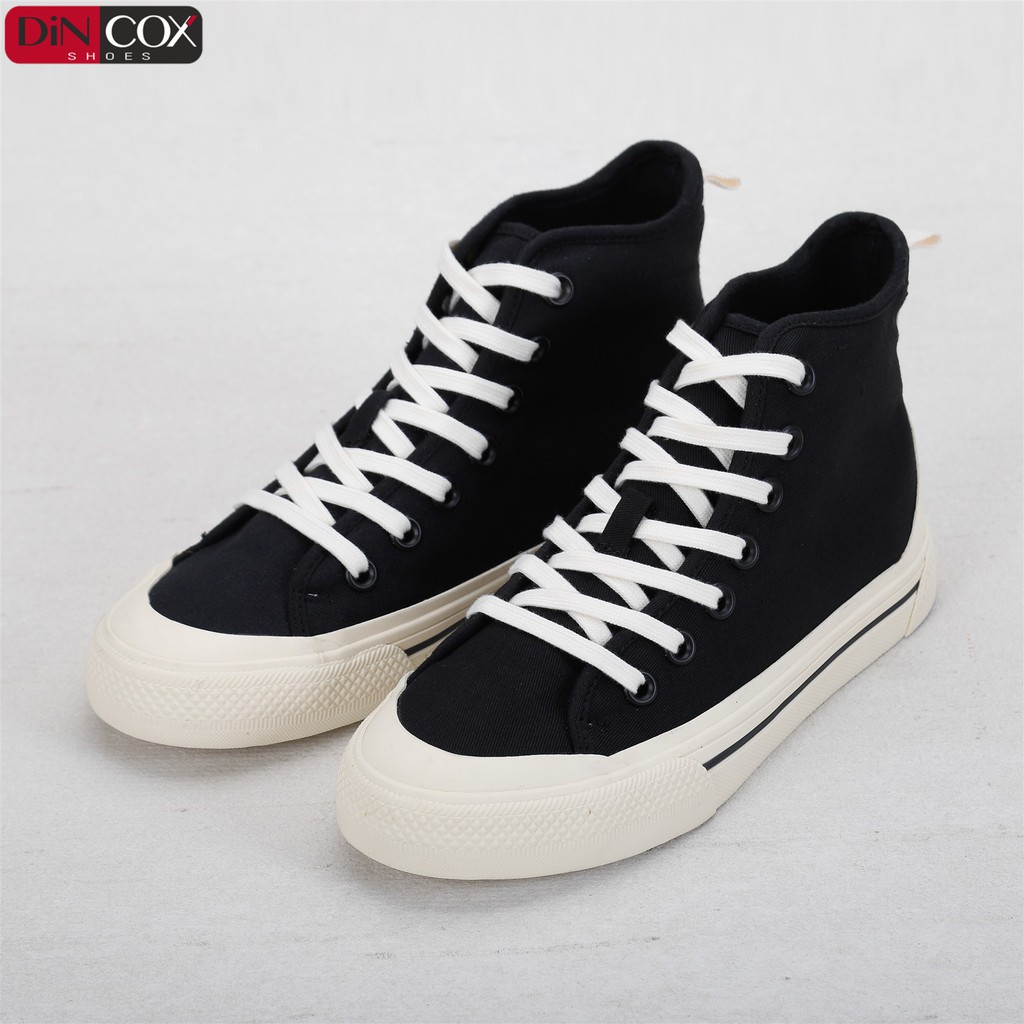 Giày Sneakers Nữ Cổ Cao DinCox  D09 BLACK