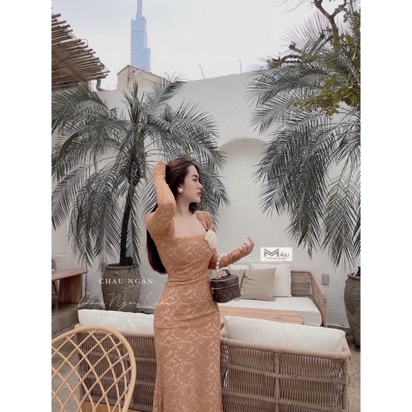 Váy ren đuôi cá kèm hoa