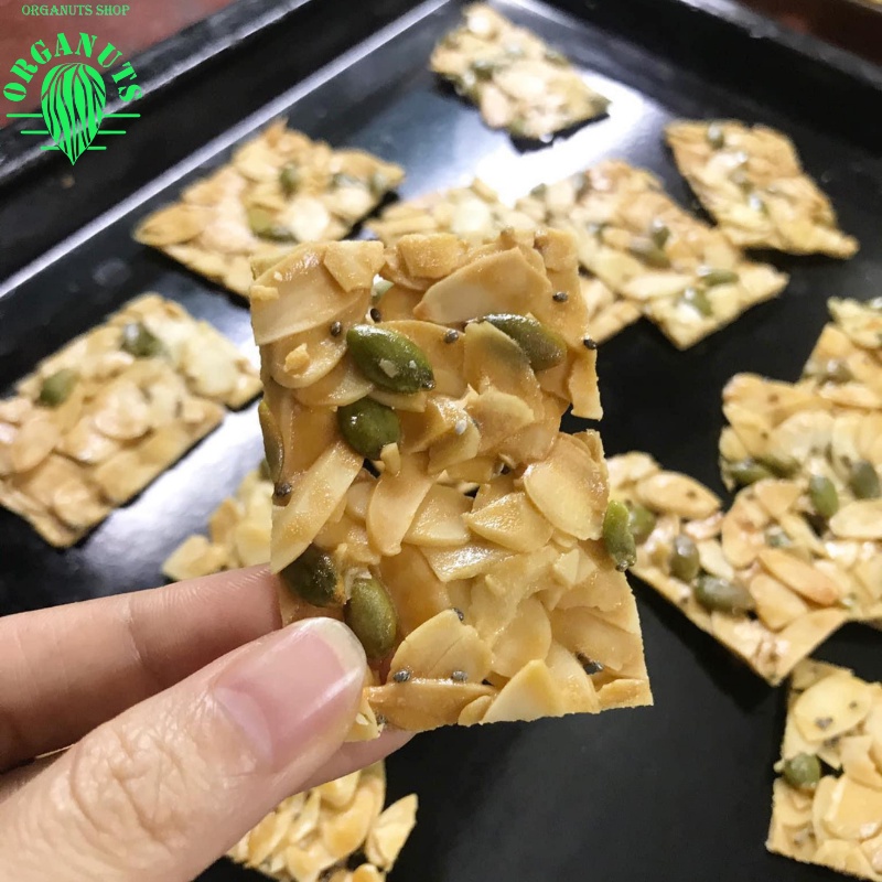 Bánh Ngói Hạnh Nhân Truyền Thống/Hạt Bí HomeMade - Bánh Ăn Kiêng Giảm Cân Không Đường Mix Hạt by Organuts