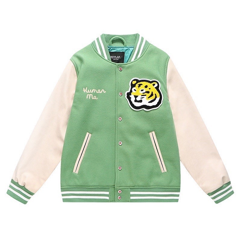 áo varsity jacket tai da vải nổi 2021