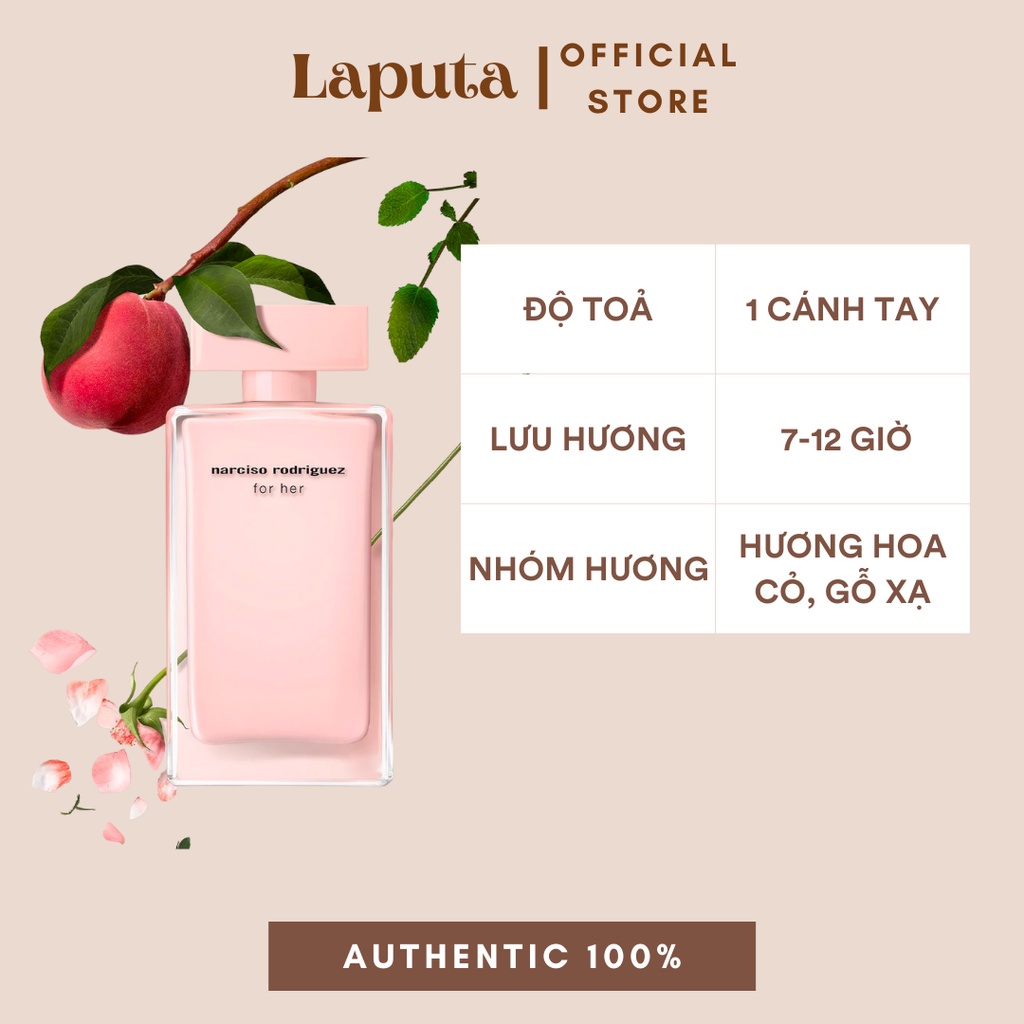Nước Hoa Nữ Narciso For Her EDP, Nar Hồng Nhạt, Mẫu thử 2ml, 5ml, 10ml