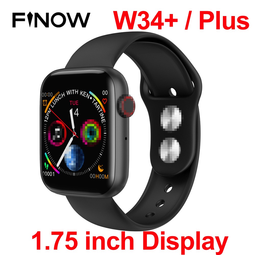 Đồng Hồ Thông Minh Finow 2021 Iwatch W34 Plus Series 5 1.75 Inch Hỗ Trợ Theo Dõi Nhịp Tim Cho Android Ios