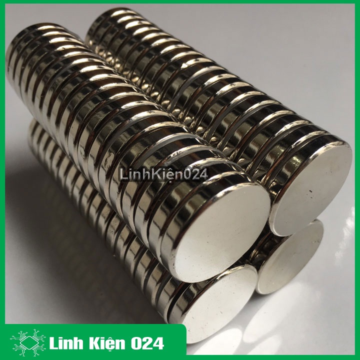 Nam châm đất hiếm tròn không lỗ loại to đường kính 25mm, 30mm dày 5mm