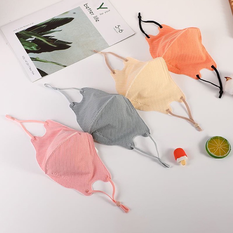 Ultra-Thin Ice Silk breathable Barbie striped adult women's cloth mask sun-proof dust-proof anti-haze ultraviolet disposable washable adjustable cotton mask
