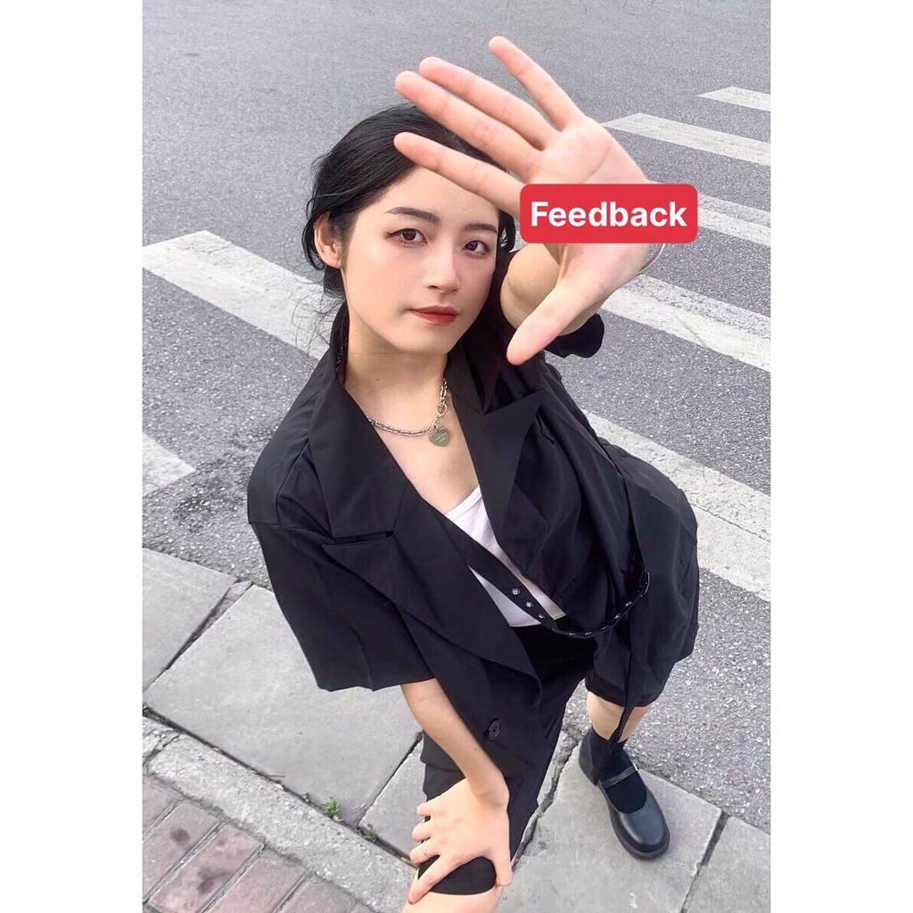 Vest nữ quần lửng thời trang Hàn Quốc - Vest cho nàng cá tính - Set vest lửng hot 2021 | BigBuy360 - bigbuy360.vn