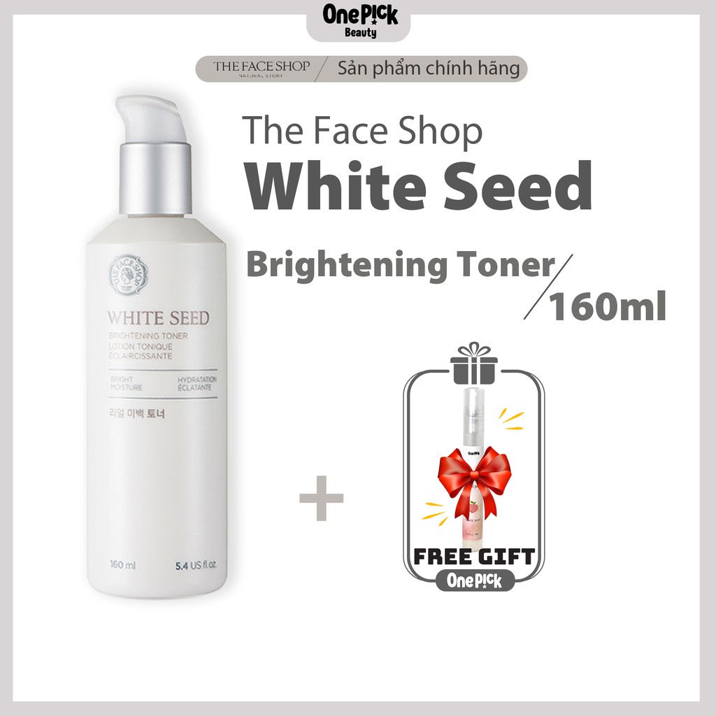 Toner làm sạch da The Face Shop White Seed cân bằng độ pH, dưỡng ẩm tức thì và làm sáng da giúp xây dựng hàng rào bảo vệ da với thành phần tự nhiên từ hoa cúc trắng, vỏ cây liễu trắng [THE FACE SHOP WHITE SEED BRIGHTENING TO