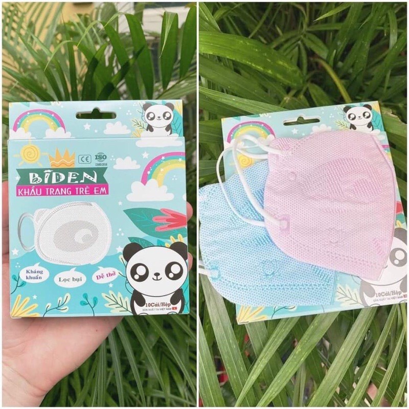 Combo 10 cái Khẩu Trang Trẻ Em 3D Mask Hình Gấu Panda BIDEN