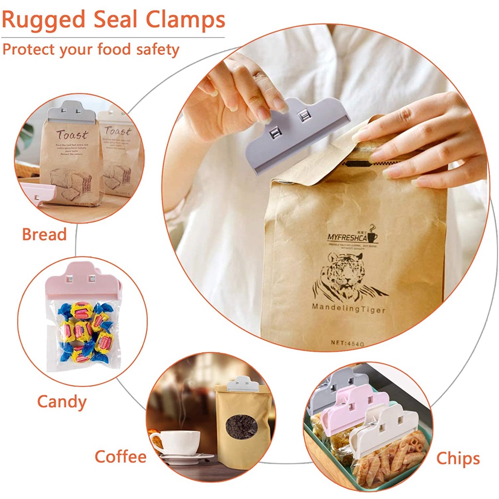 Kẹp miệng túi thực phẩm bằng nhựa tiện dụng cho nhà bếp/ văn phòng