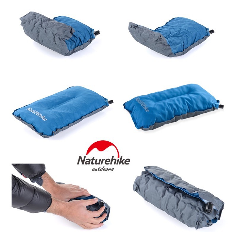 Naturehike đồ cắm trại campoutvn du lịch gối xếp hơi gấp xếp gọn tự bơm A199