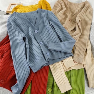 MS098 Áo len cardigan cổ tim cài cúc .
