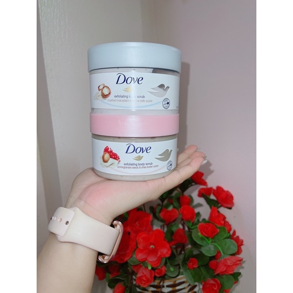 TẨY DA CHẾT DOVE CHO BODY LÀM SÁNG - DƯỠNG ẨM CHO DA 225ML