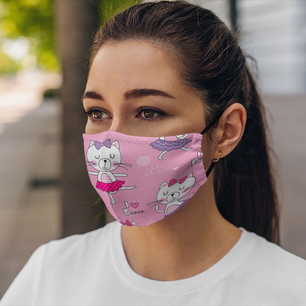 Khẩu trang in hình Dễ Thương_990 CARTWELL chất liệu poly cotton 100% chống bụi in họa tiết 3d thời trang unisex