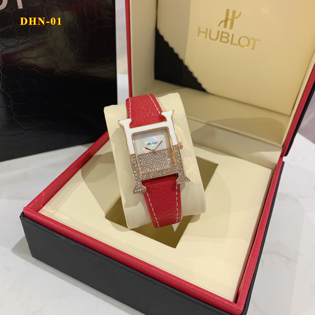 Đồng Hồ Nữ Mặt Vuông Đính Đá HZ Dây Da Tặng Lắc Tay Nữ DHN01 htshop | BigBuy360 - bigbuy360.vn
