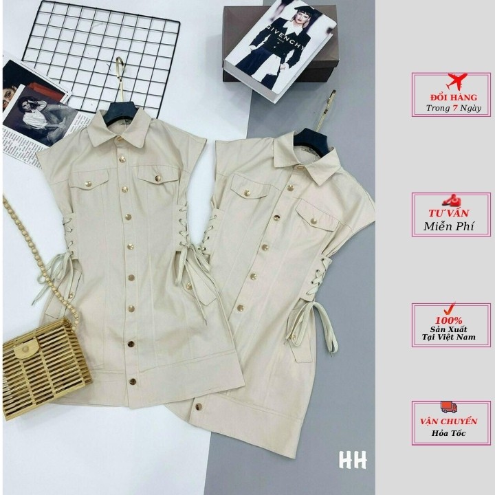 Váy áo kaki nữ kiểu dáng bomber cúc bấm rút eo dáng dài hàn quốc hàng cao cấp loại 1 phong cách YoLo-Fashion | BigBuy360 - bigbuy360.vn